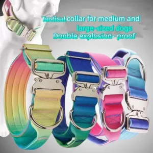Dog Collar Nylon Gradient Widened 5CM Anti-Strangulation Anti-Explosion Adjustable Dog Collar Outdoor Products Pet Accessories